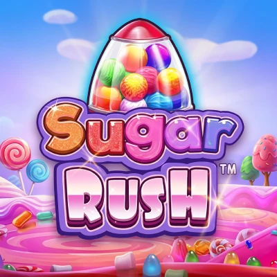 Sugar Rush cluster-pays pokie tile in the Roospin game lobby